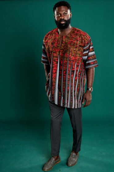 Venomui Men’s African Print Shirt - African clothing store - Fabafrik